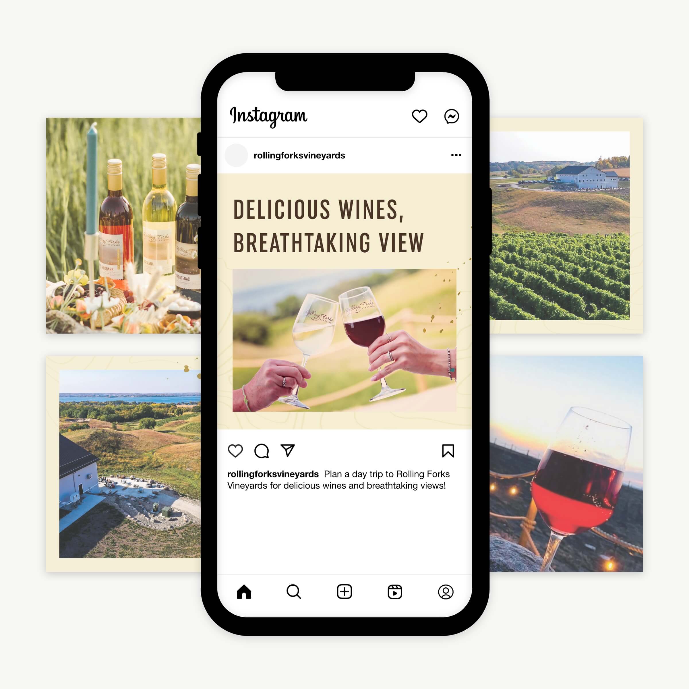 A mobile phone showcasing a social media post.