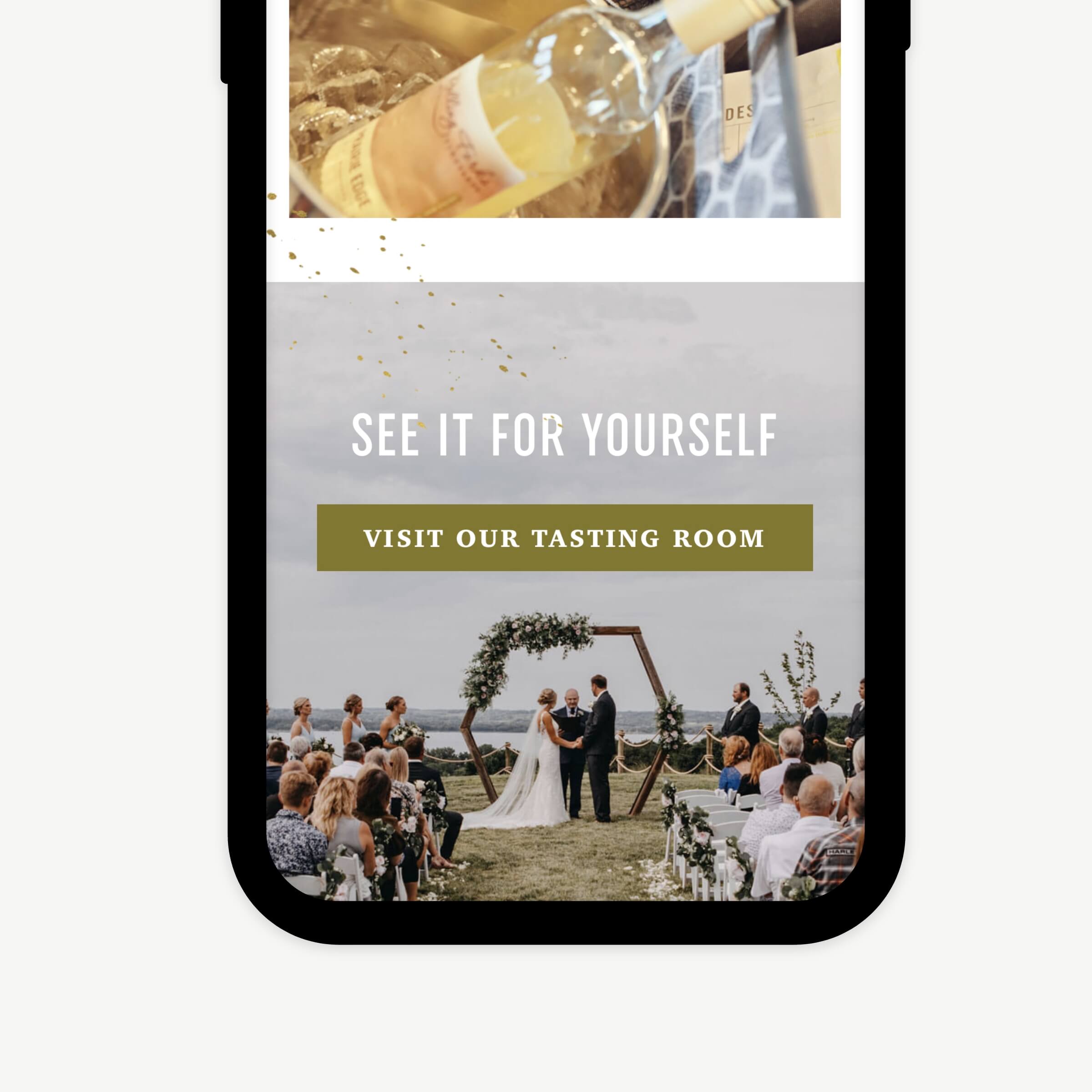 A mobile layout of a website design.