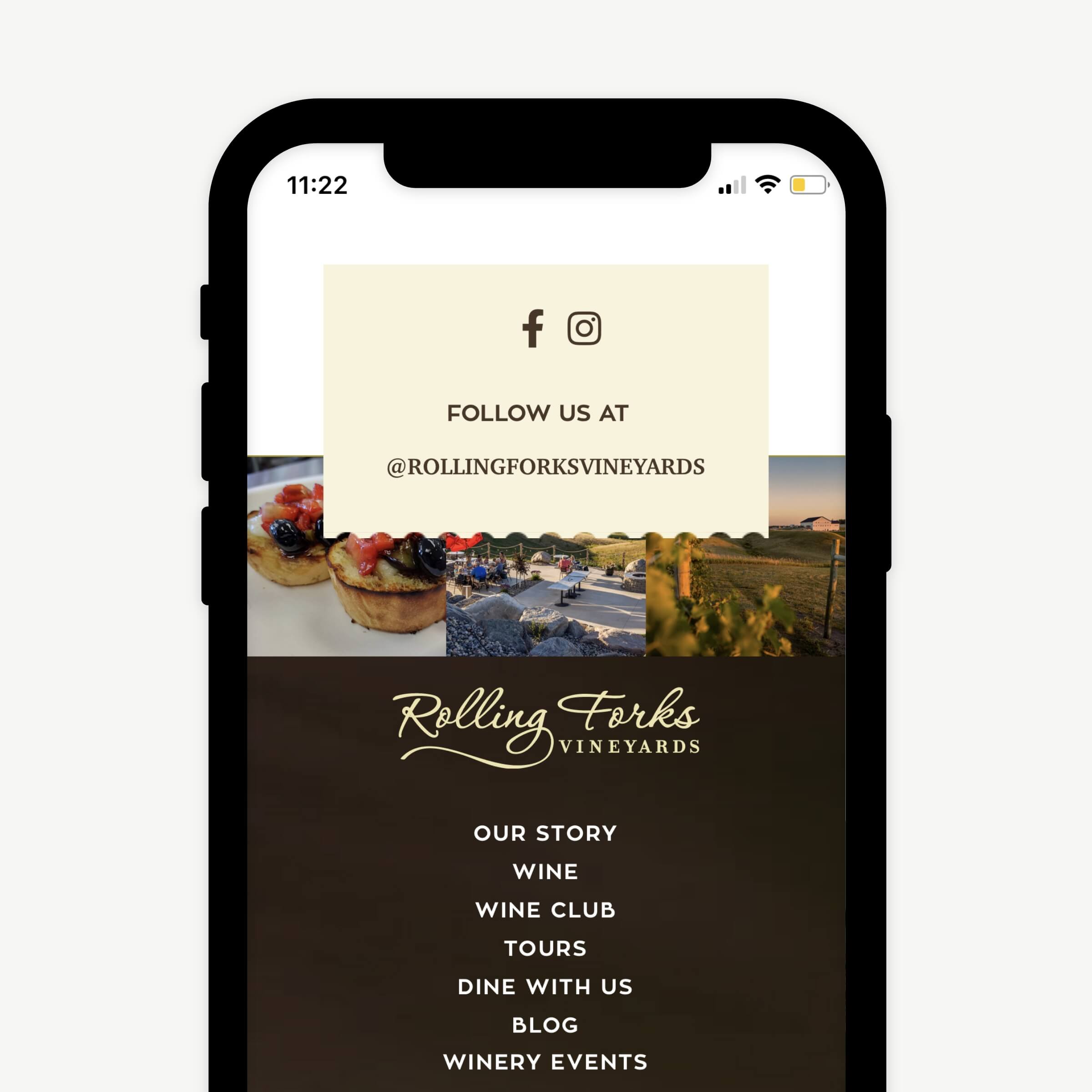 A mobile layout of a website design.