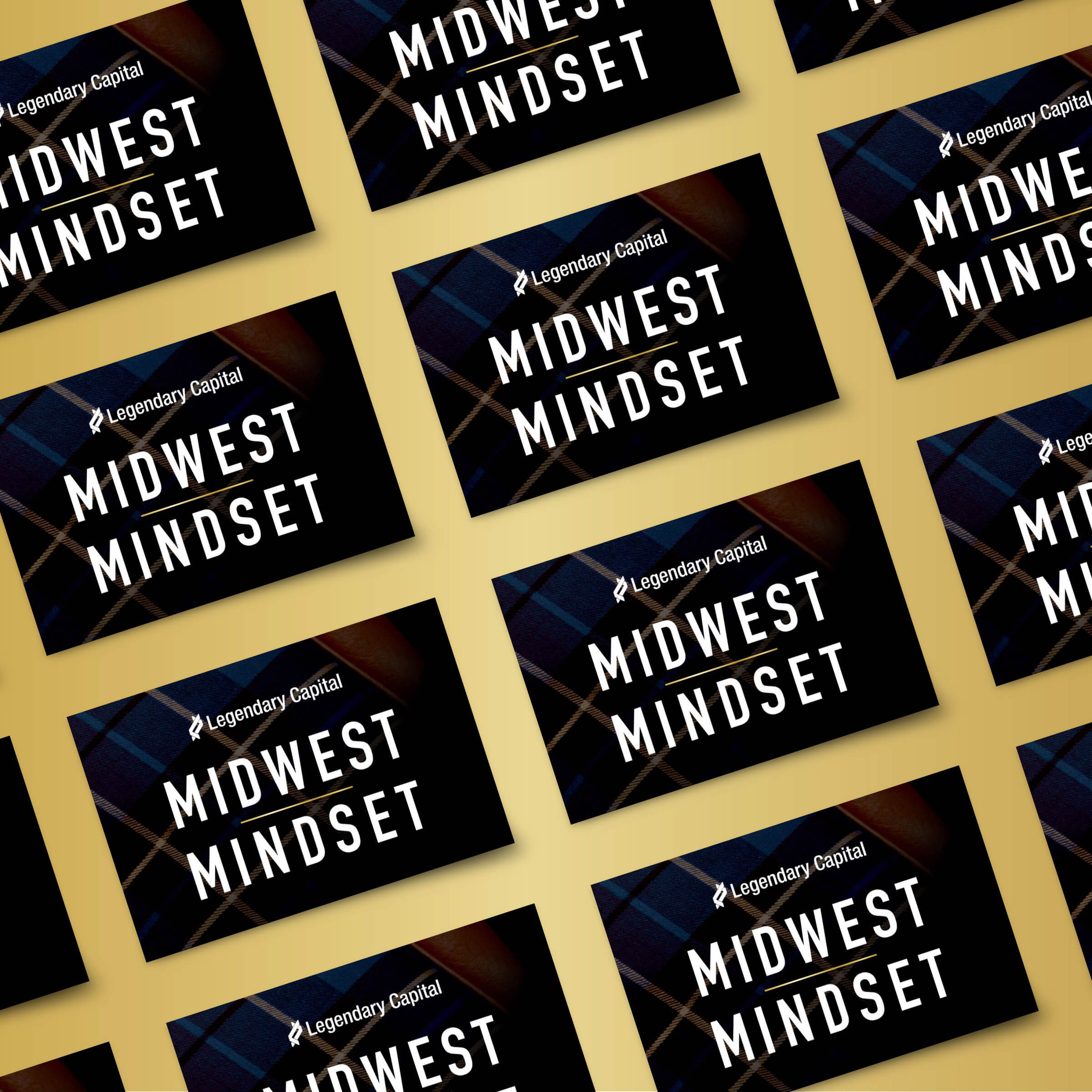 A Mindset Sticker with a dark plaid background.