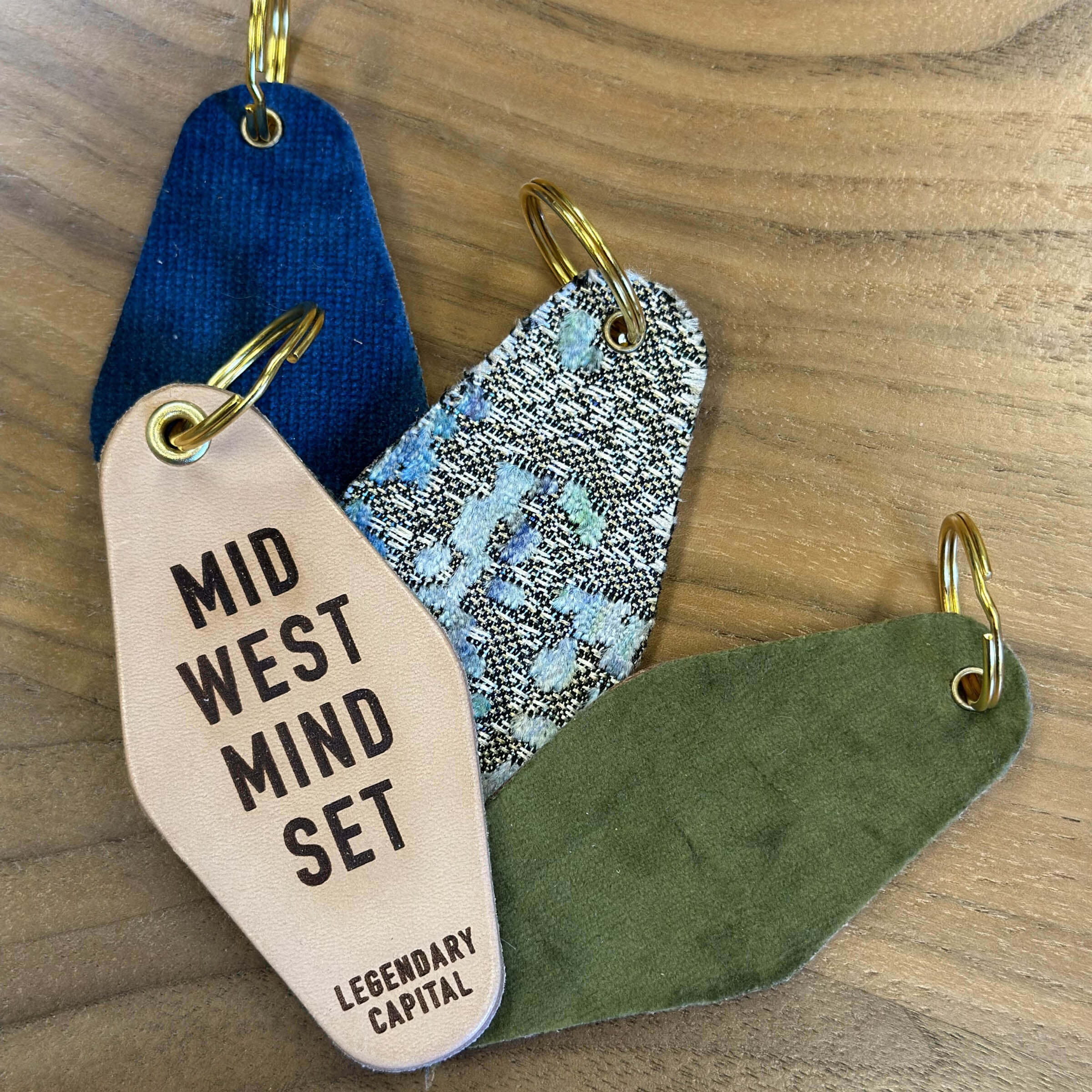 Leather Midwest Mindset keychains