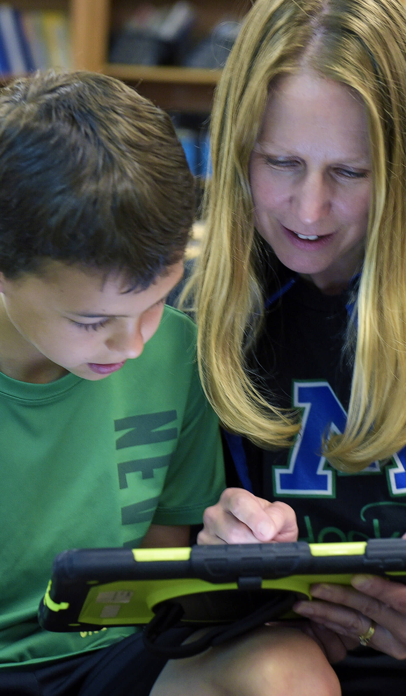 A teacher with a student.