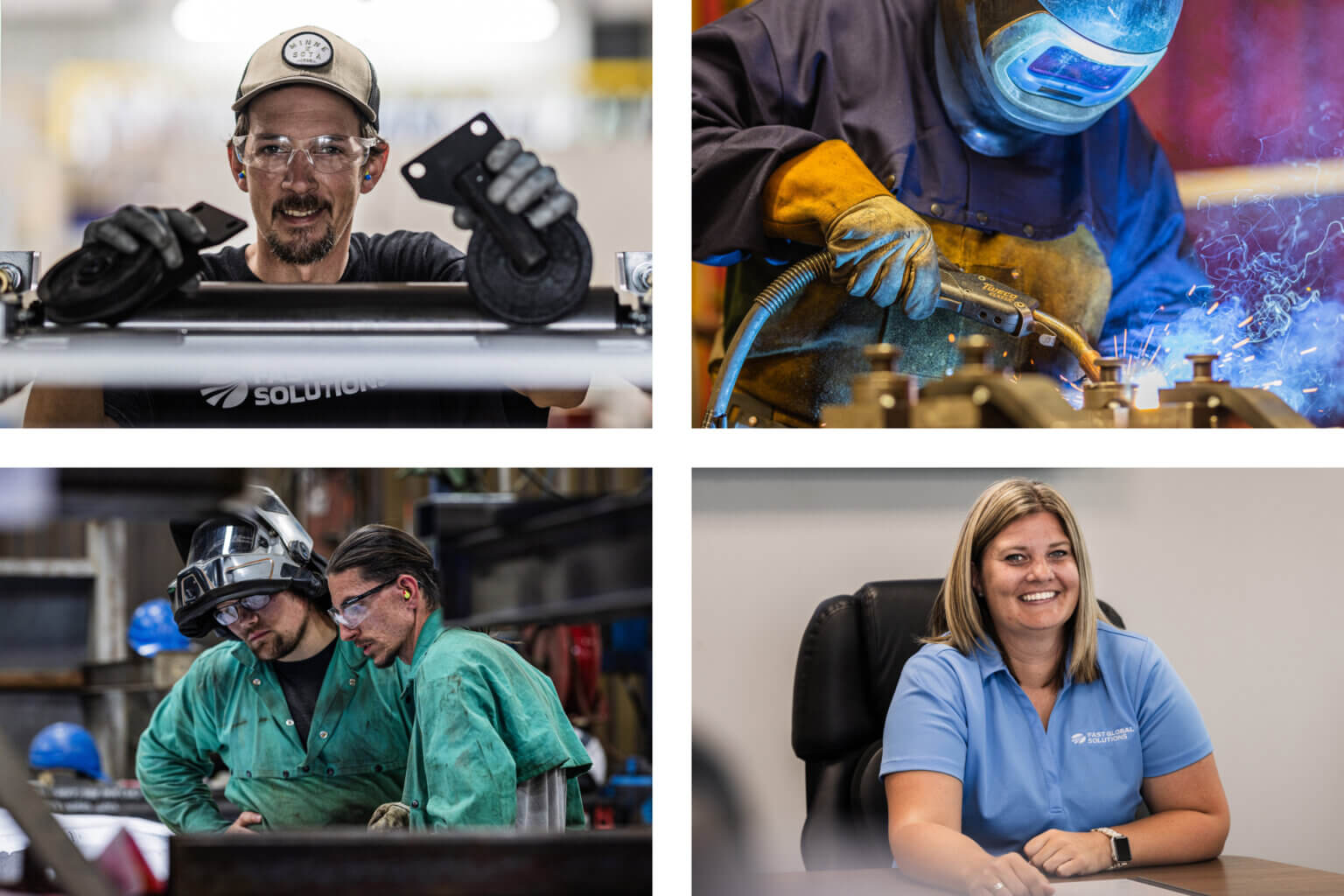 Collage of four employee images
