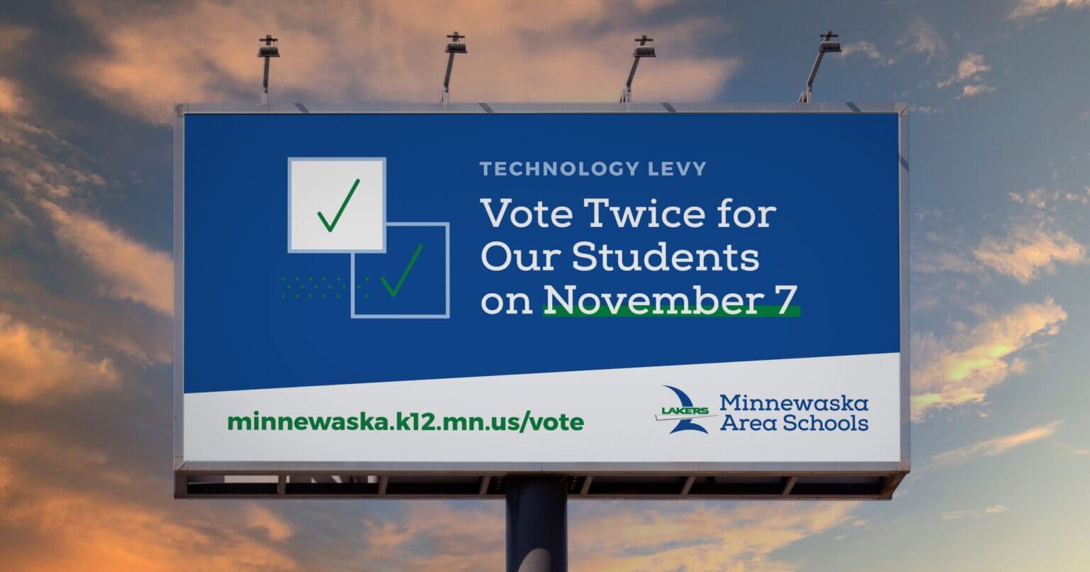 Blue billboard during sunset