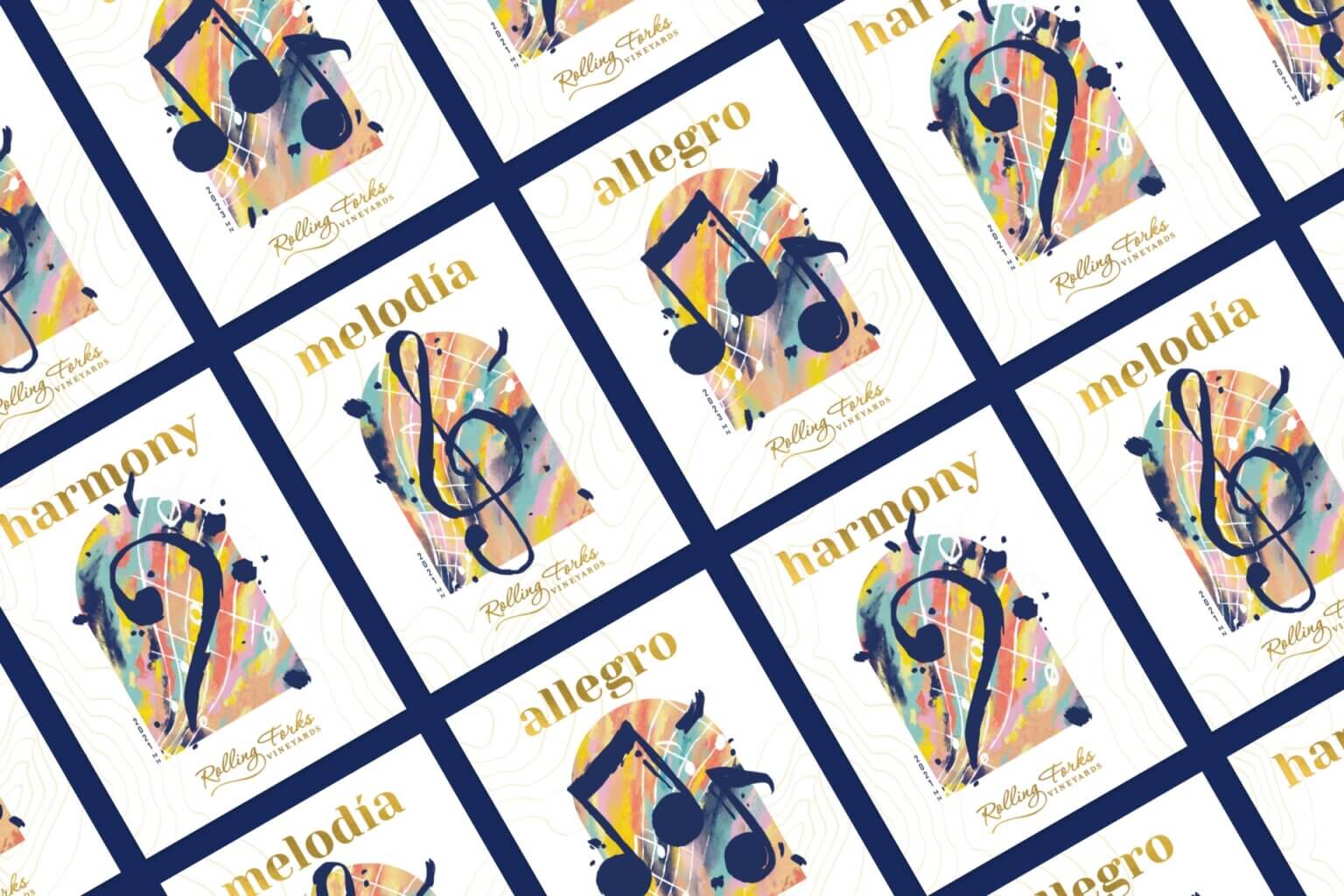 Collage of wine labels